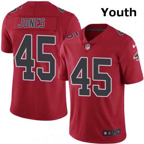 Youth Nike Atlanta Falcons 45 Deion Jones Limited Red Rush Vapor Untouchable NFL Jersey